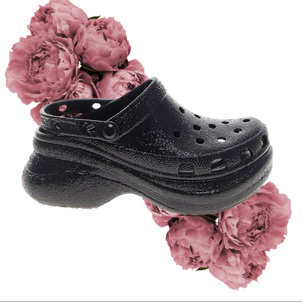 Iconic Crocs - Bae Glitter black clogs! Size 7